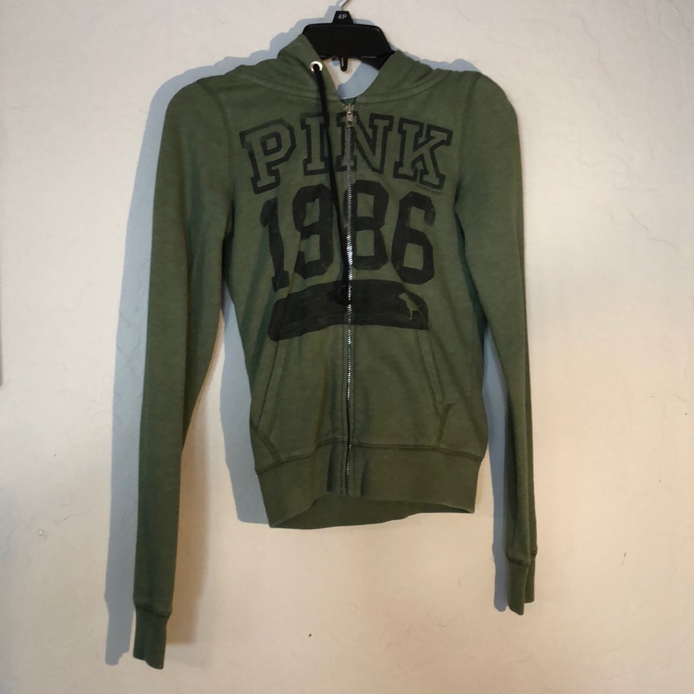 Army green zip up jacket